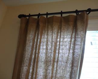 2 Different sets of cool Burlap curtain panels