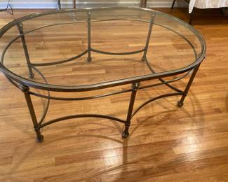 Glass top coffee table
