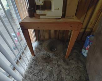 Brother sewing machine and table