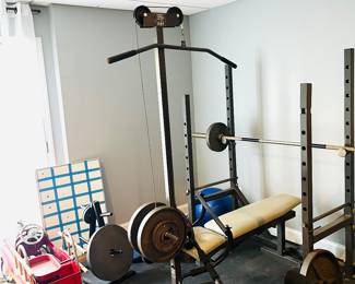 Home gym includes weights