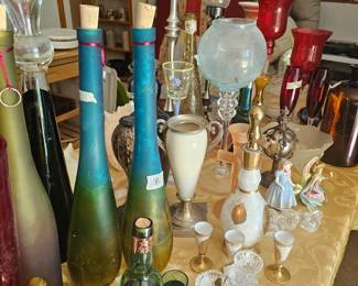 lots of glass, bar ware  and other goodies