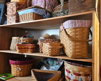 lots of baskets, some of the Longenberger are gone