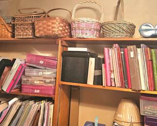 Baskets, scrap albums , paper stock and more