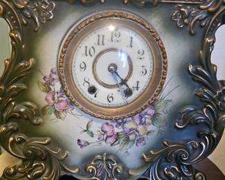 beautiful hand painted vintage clock