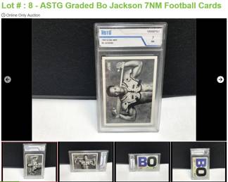 Lot # : 8 - ASTG Graded Bo Jackson 7NM Football Cards
1990 Score #697, slab not scratched.