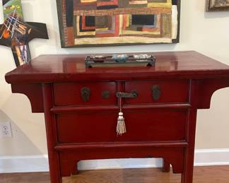 Red Asian lacquered Table