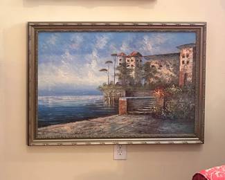 Mediterranean Villa Seaside Painting