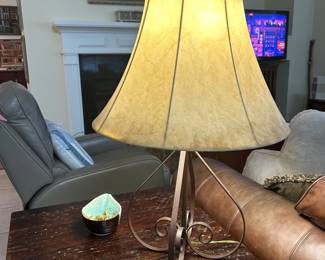 Pair Iron Lamps