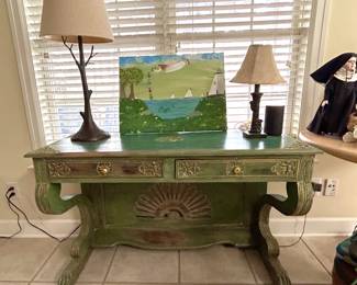 Carved Cottage Style Desk
