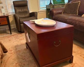 Red Lacquered Asian Trunk