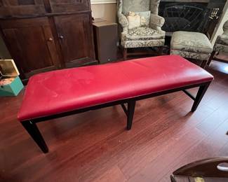 Red Leather Bench