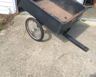 Cart that goes behind riding lawn mower