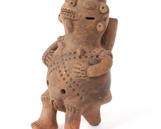 Costa Rican Pottery Female Whistle Ocarina