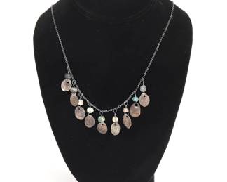 Viking Charm Necklace on Oxidized Sterling Silver Chain