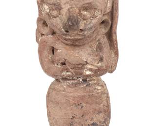 Standing Female Figure w/Headdress & Offering, Michoacan 500 BCE-200 CE