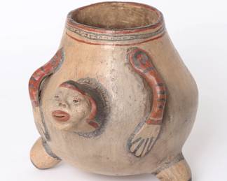 Costa Rican Style Polychrome Anthropomorphic Urn