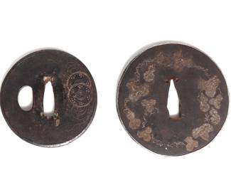 Two Japanese Samurai Sword Tsuba, Edo Period 1603-1867