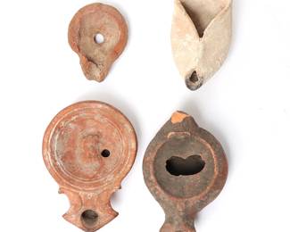 Group of Four Roman Oil Lamps