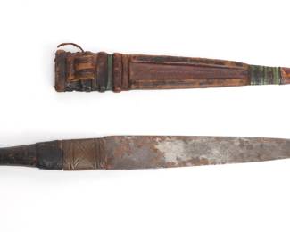 Long West African Hausa Dagger w/Sheath, 19th C.