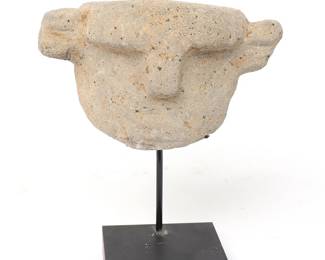 Costa Rican Stone Trophy Head