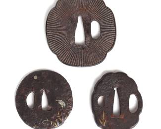 Three Japanese Samurai Sword Tsuba, Edo Period 1603-1867