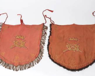 Pair of Fine Trumpeter Flags w/Coat of Arms