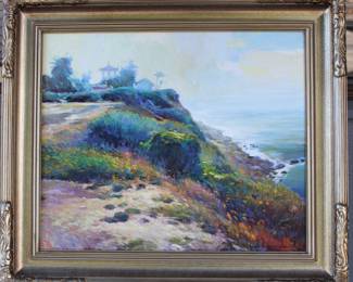 Mario Mirkovich landscape. Local Palos Verdes artist . Silent Auction Item