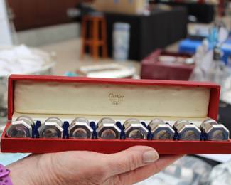 Cartier silver individual salt shakers