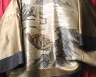 Man's Japanese Kimono, back. Embroidered on silk