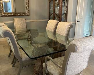 Elegant dining room, table, chairs, and China cabinet