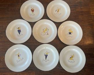 Santas reindeer plates from crate and barrel! 
There are also matching salad plates