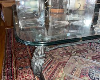 Glass topped coffee table