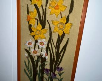 Midmodern needlecraft Crewel Embroidery B. Sparre