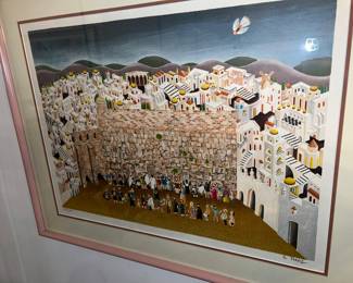 Heinz Seelig Western Wall Hand Signed Serigraph Framed 132/250