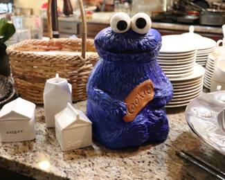 Cookie Monster Ceramic Cookie Jar  Sesame St. 1970's