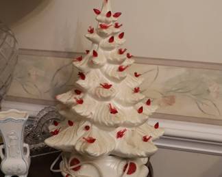 Vintage Ceramic Lit Christmas Tree 