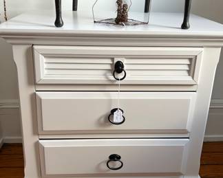 Matching pair of white bedside or side tables