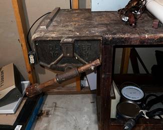 Antique Workbench with Oliver pattern maker's vise No. 151, must take it all. Will not remove vise