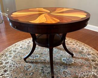 C6 - $600. Hemingway by Thomasville Inlay Table. Has been used in entry area (not as daily table!) Measures 40" round x 31" tall. 
