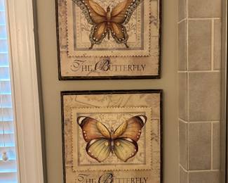 C64 - $20. Set of 4 Butterfly wall art. 