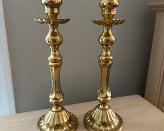 C52 - $30. Pair of Brass Candlesticks. 