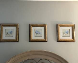 C59 - $12. Set of 3 Hydrangea Pictures. 