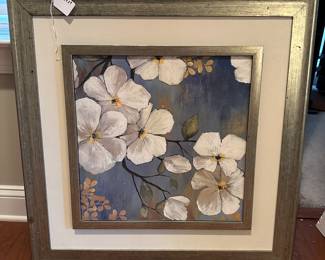 C112 - $15. Decorative Floral Print. Measures 29" square. 