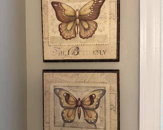 C64 - $20. Set of 4 Butterfly wall art. 