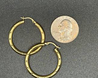 J6 - $210. 14kt gold hoops. 1". 