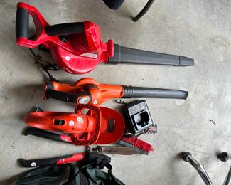 C122 - $15 Electric Leaf Blower. $10 Black & Decker blower - no batteries. $10 electric hedge trimmers. 