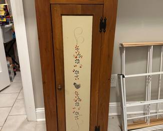 C132 - $50. Storage Cabinet with Lift Up Lid for hidden storage. Measures 13" deep x 20" wide x 46" tall. 