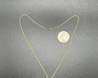J28 - $200. 15.5" long 14 kt gold chain - has safety lock. 