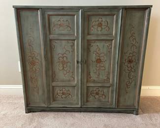 C7 - $125. Accent Cabinet. Measures 14" deep x 43" wide x 39" tall. 2 shelves inside that are adjustable. 