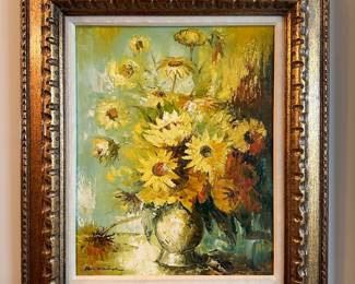 C49 - $100. Original Painting on Canvas. Signed "Blossom" Measures 24" x 28"